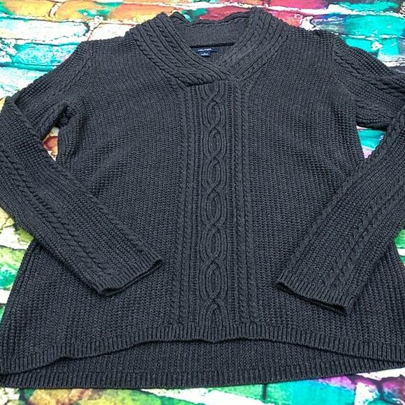 Nautica Charcoal Cable Long Sweater size Large - Picture 2 of 10